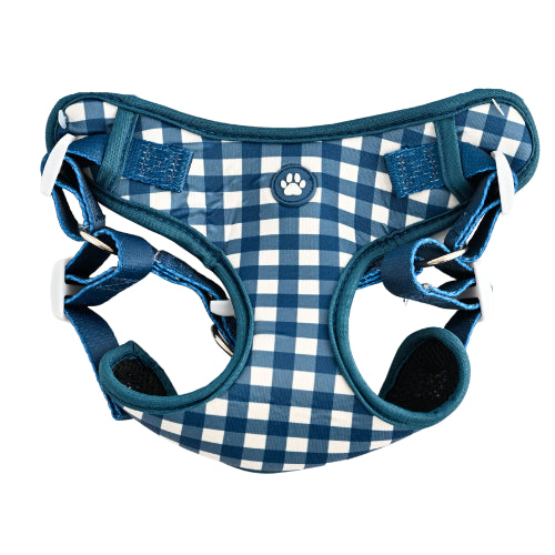 Pet Harness Large - NAVY GINGHAM